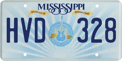 MS license plate HVD328