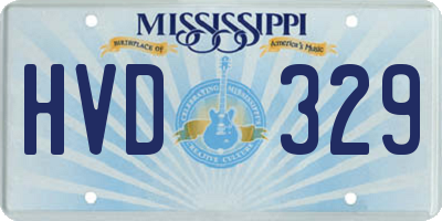 MS license plate HVD329