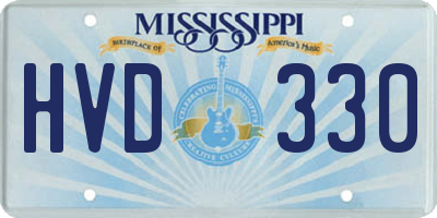 MS license plate HVD330