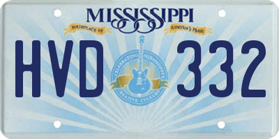MS license plate HVD332