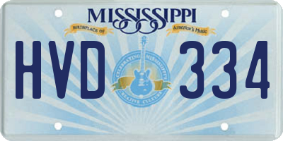 MS license plate HVD334