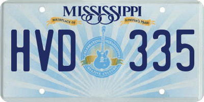 MS license plate HVD335