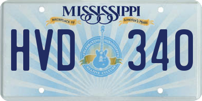 MS license plate HVD340