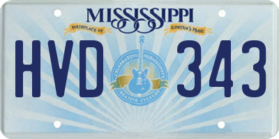 MS license plate HVD343