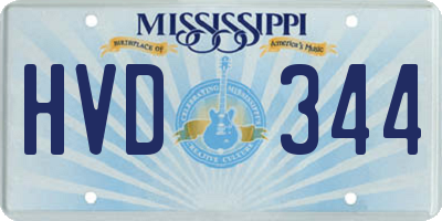 MS license plate HVD344