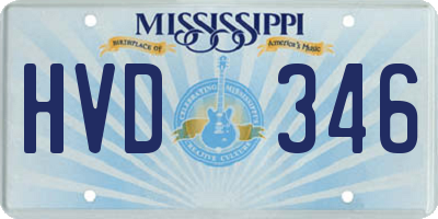 MS license plate HVD346
