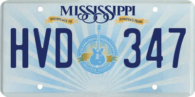 MS license plate HVD347