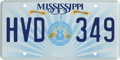 MS license plate HVD349