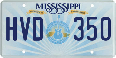 MS license plate HVD350