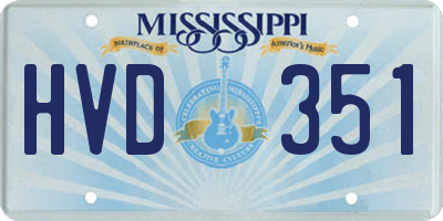MS license plate HVD351