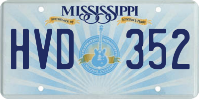 MS license plate HVD352