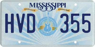 MS license plate HVD355