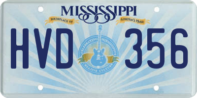 MS license plate HVD356