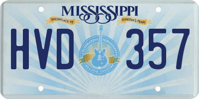 MS license plate HVD357