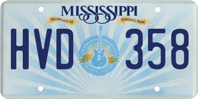 MS license plate HVD358