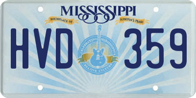 MS license plate HVD359