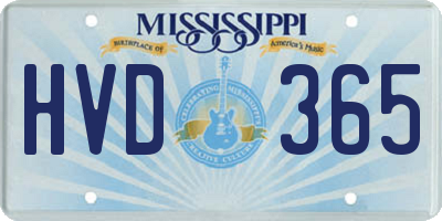 MS license plate HVD365