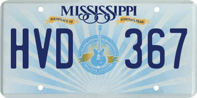 MS license plate HVD367