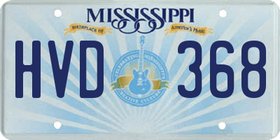 MS license plate HVD368