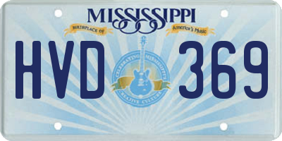MS license plate HVD369