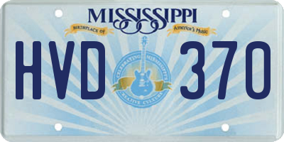 MS license plate HVD370