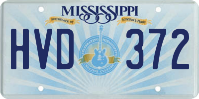 MS license plate HVD372
