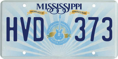 MS license plate HVD373