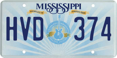 MS license plate HVD374