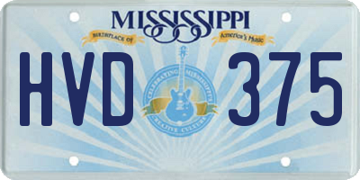 MS license plate HVD375
