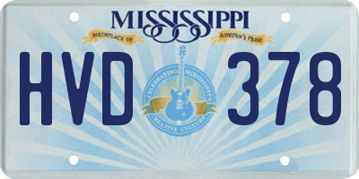 MS license plate HVD378