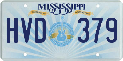 MS license plate HVD379