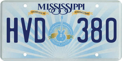 MS license plate HVD380