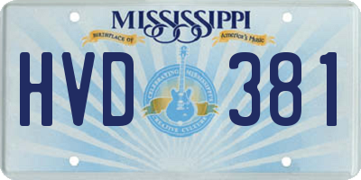 MS license plate HVD381