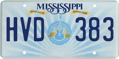 MS license plate HVD383