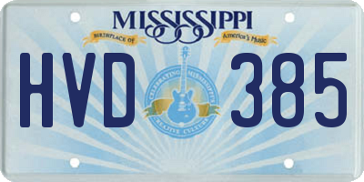 MS license plate HVD385