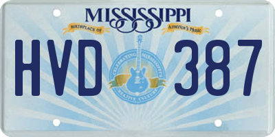 MS license plate HVD387