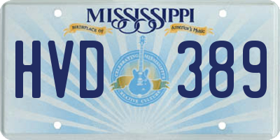 MS license plate HVD389