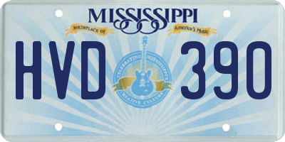 MS license plate HVD390