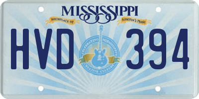 MS license plate HVD394