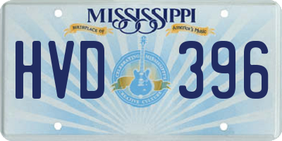 MS license plate HVD396