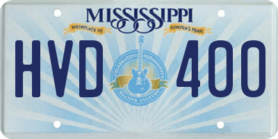 MS license plate HVD400