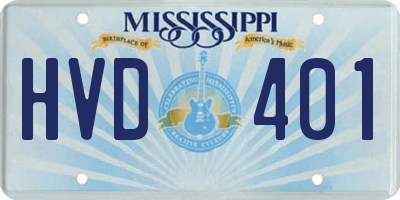 MS license plate HVD401