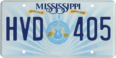 MS license plate HVD405