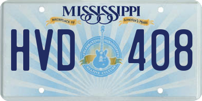 MS license plate HVD408