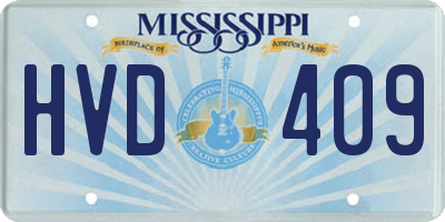 MS license plate HVD409