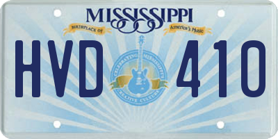 MS license plate HVD410