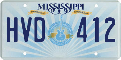 MS license plate HVD412
