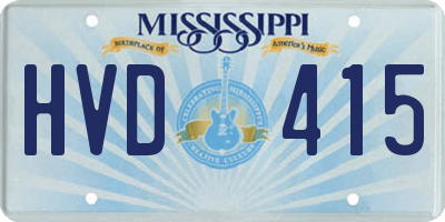 MS license plate HVD415