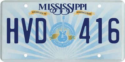 MS license plate HVD416