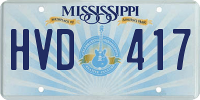MS license plate HVD417